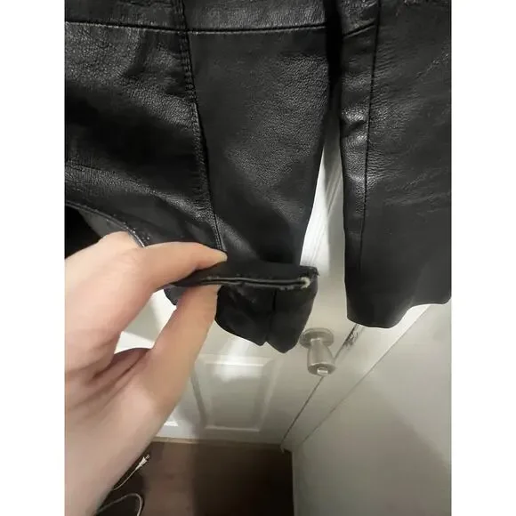 Worthington Women's 100% Genuine Leather Jacket Black Size M Blazer Mob Wife - Picture 5 of 16